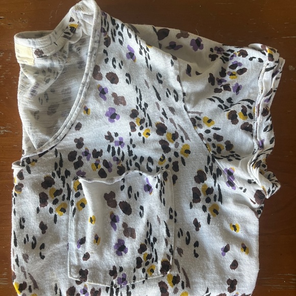 Anthropologie The Quinn Short V Neck flowers Small - Picture 2 of 8